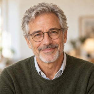 AI-generated portrait of julian, a fictional Ageless Hearts virtual friend
